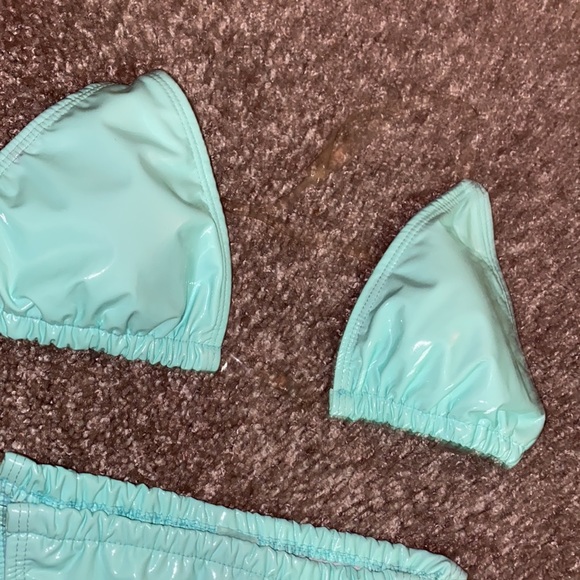 Turquoise 2 piece Bathing Suit - Picture 2 of 4